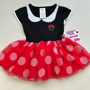 Disney Kids Dress Junior Minnie Black Red Polka Dot size 12M